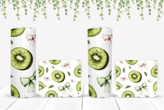 Watercolor Kiwi Tumbler Wrap, Fruits Tumbler Template Product Image 2
