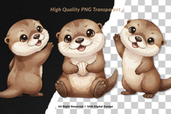 15 Bundle Watercolor Otter Cute Animal Pet Kids Sticker Product Image 2