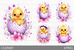 Easter Chick Clipart. Easter Eggs Clipart Product Image 1