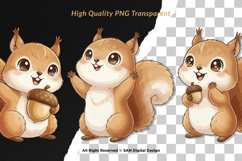 15 Bundle Watercolor Baby Squirrel Rodent Nut Animal Tree Product Image 2
