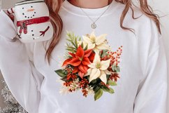 Christmas Flowers Watercolor Clipart, Christmas PNG Product Image 2