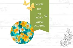 Narcissus Earrings, Art Flowers Round Earrings Sublimation Product Image 2
