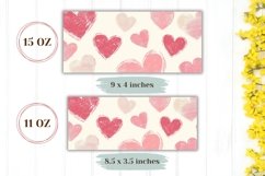 Pink Love Mug Template, Watercolor Love Hearts Mug Wrap Product Image 2