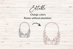 Hand Drawn Rounded Pumpkin Fall Frame SVG Product Image 2