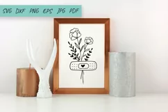 Floral patch Svg, Wildflowers Svg, Flower bandage Svg Product Image 2