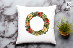 Vintage Floral Wreath Frame Border Clipart Sublimation PNG Product Image 3