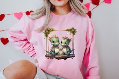 Valentine Animal On Swings Clipart, Valentine Animal Clipart Product Image 2