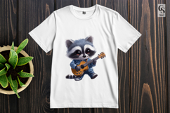 Cute Raccoon Playing Guitar in Jacket Clipart Sublimation Product Image 2