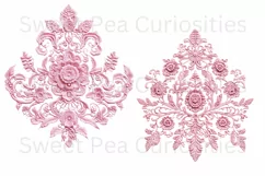 Embroidery, Flowers, Lace, PNG, Clipart, Pink Product Image 2