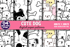 Cute Dog Digital Paper Background PNG Product Image 1