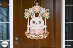 Easter Bunny Swing Door Sign Laser Cut | Door Hanger | SVG Product Image 2