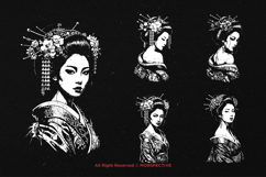 10 Bundle Dark Art Geisha Japanese Girl Kimono Kabuki Sakura Product Image 3