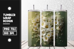 Heart flower Tumbler Wrap | Sublimation | 20 oz Skinny Product Image 1