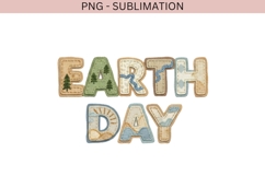 Earth Day PNG Sublimation | Nature Patchwork Lettering Product Image 3