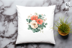 Watercolor Rose Eucalyptus Floral Clipart Sublimation PNG Product Image 2