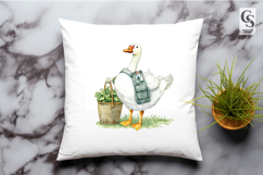 Watercolor Gardening Goose Clipart Sublimation PNG Product Image 2