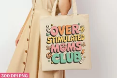 Over stimulated moms club PNG, Retro Mama Sublimation PNG Product Image 2