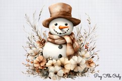 Watercolor Snowman Christmas Clipart PNG Product Image 1