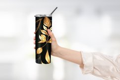 Golden and black 3d leaves tumbler wrap Product Image 2