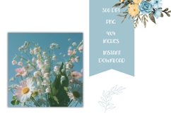 Flowers Square Coasters, Spring Square Coaster Template Product Image 2
