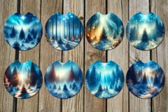 Christmas landscape | 8 Car coaster &amp; key chain sublimation Product Image 2