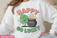 Happy Go Lucky PNG, Groovy ST Patricks Sublimation PNG Product Image 2