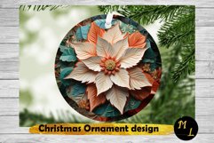 Poinsettia Ornament Sublimation ,3d Christmas Ornament png Product Image 1