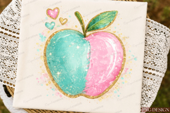 Preppy Apple PNG Bundle | Cute Teacher Apple PNG | Coquette Product Image 2
