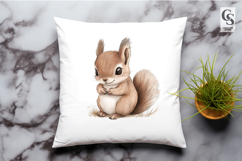 Cute Baby Squirrel Watercolor Clipart Sublimation PNG Product Image 2