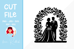 Bride and groom silhouette, cut file, wedding SVG Product Image 1