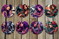 Motorcycle girl |Bike Car coaster &amp; key chain sublimation Product Image 2