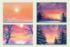 Winter Dreamy Sunset Cutting Boards sublimation Design Product Image 2