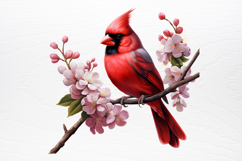 Christmas Cardinal Watercolor Clipart PNG Product Image 2