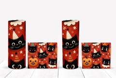 Cartoon Halloween Cats Tumbler, Cute Halloween Tumbler Print Product Image 2