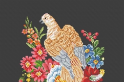 Hawk Vintage Cross Stitch Pattern with Flowers Product Image 4