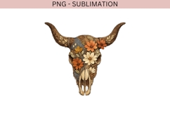 Floral Cow Skull PNG | Boho Western Skull Clipart Product Image 2