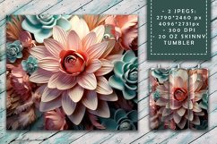 3d Flower Sublimation Tumbler | 3d Tumbler Wrap Product Image 2