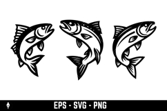 Illustration of a salmon isolated on white background. Product Image 2