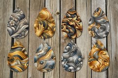 Metallic design | 8 Teardrop Earring sublimation designs Product Image 2