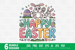 Happy Easter Bunny SVG PNG Bundle. Cute Kids Clipart Set. Product Image 3