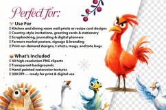 Quirky Poultry Watercolor 40 PNG Clipart Product Image 2