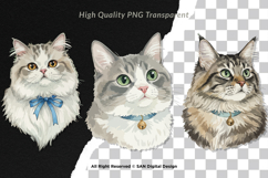 15 Bundle Watercolor Cats Face Kitten Fluffy Pet Funny Stick Product Image 2