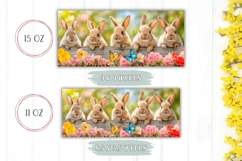 Spring Mug Wrap Design, Easter Bunnies Mug Sublimation Product Image 2