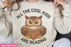 All the cool kids are PNG, Reading Book Sublimation PNG Product Image 1