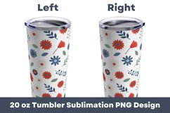 Flower Pattern 20 oz Tumbler Sublimation PNG Product Image 2