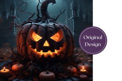 3D Pumpkin Sublimation Design, 3D Halloween Tumbler Wrap Product Image 2