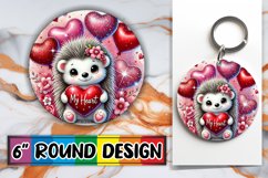 Whimsical Keychain Circle Sublimation, Valentines Product Image 1
