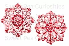 Embroidery, Flowers, Lace, PNG, Clipart, Red Product Image 2