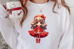 Christmas Blonde Girl Clipart Sublimation, Christmas Clipart Product Image 2