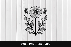 Sunflower Line Art SVG PNG Product Image 1